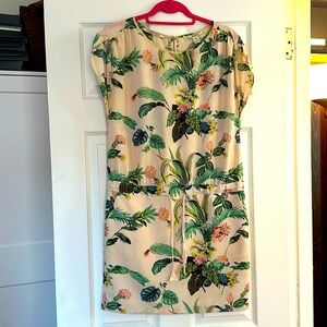 Maison Scotch Cream and floral print dress